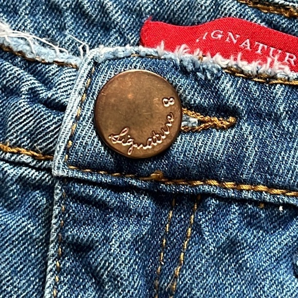 Signature8 Distressed Denim Mini Skirt Sz M Punk Rock Festival Summer Beach - Picture 4 of 8